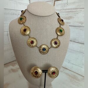 RARE VINTAGE Givenchy Byzantine Coin Style Set with Cabochons